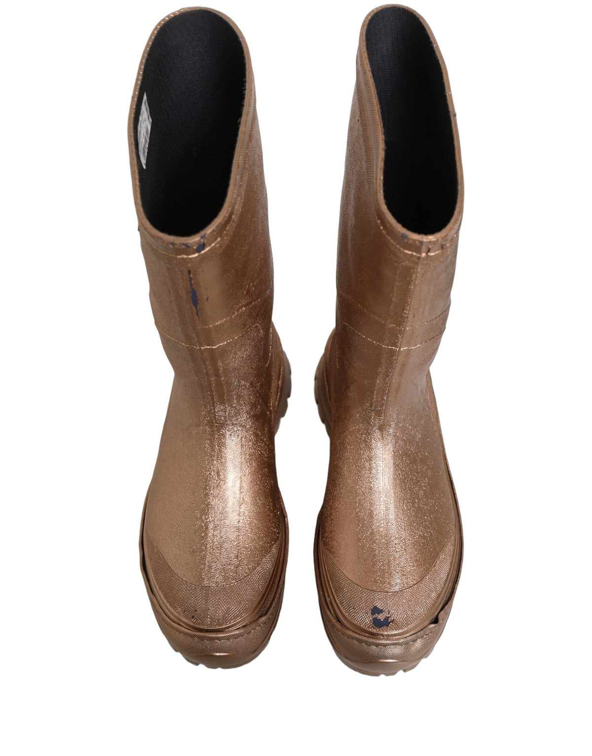 Dolce & Gabbana Rose Gold PVC Pull On Rain Boots for Men