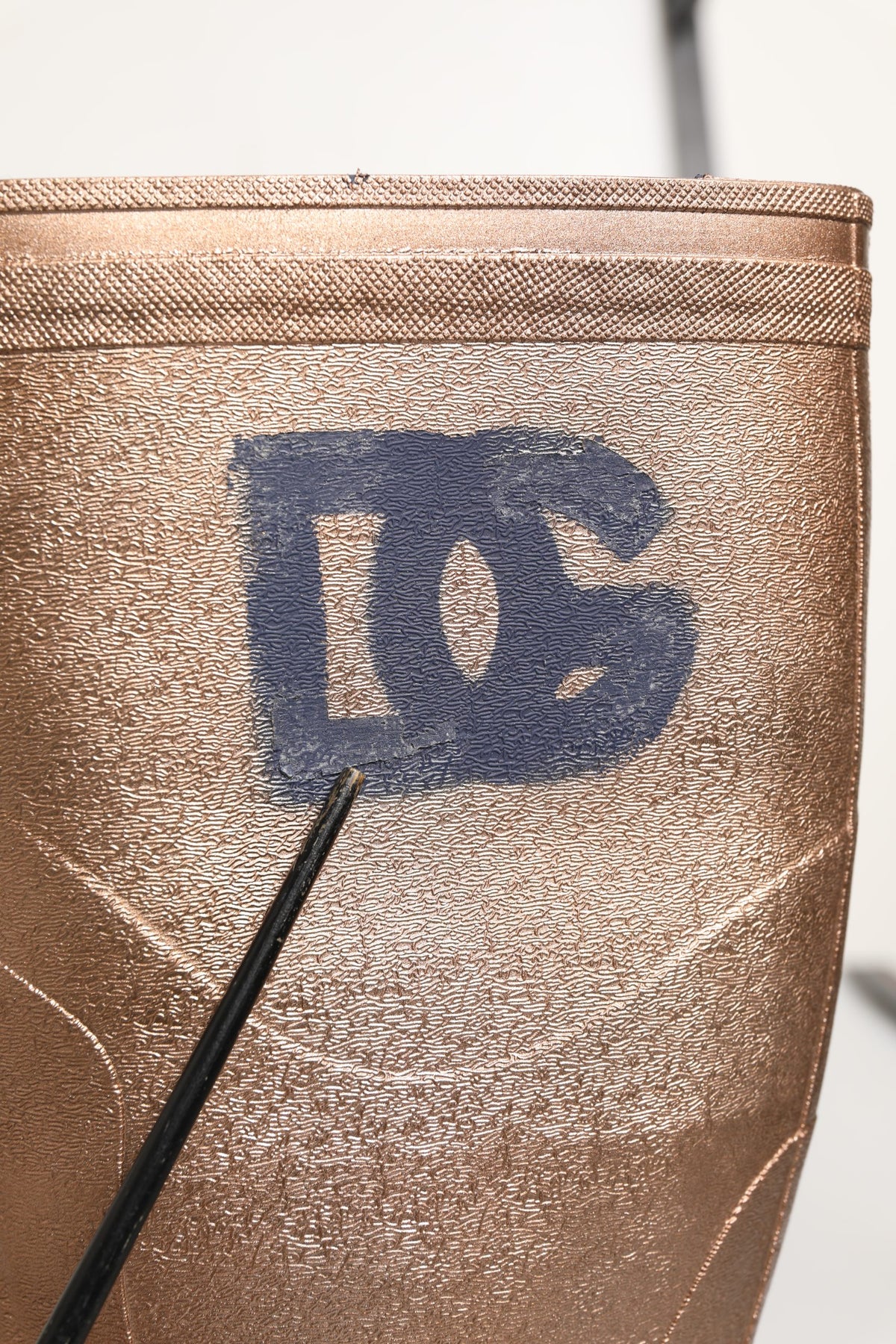 Dolce & Gabbana Rose Gold PVC Pull On Rain Boots for Men