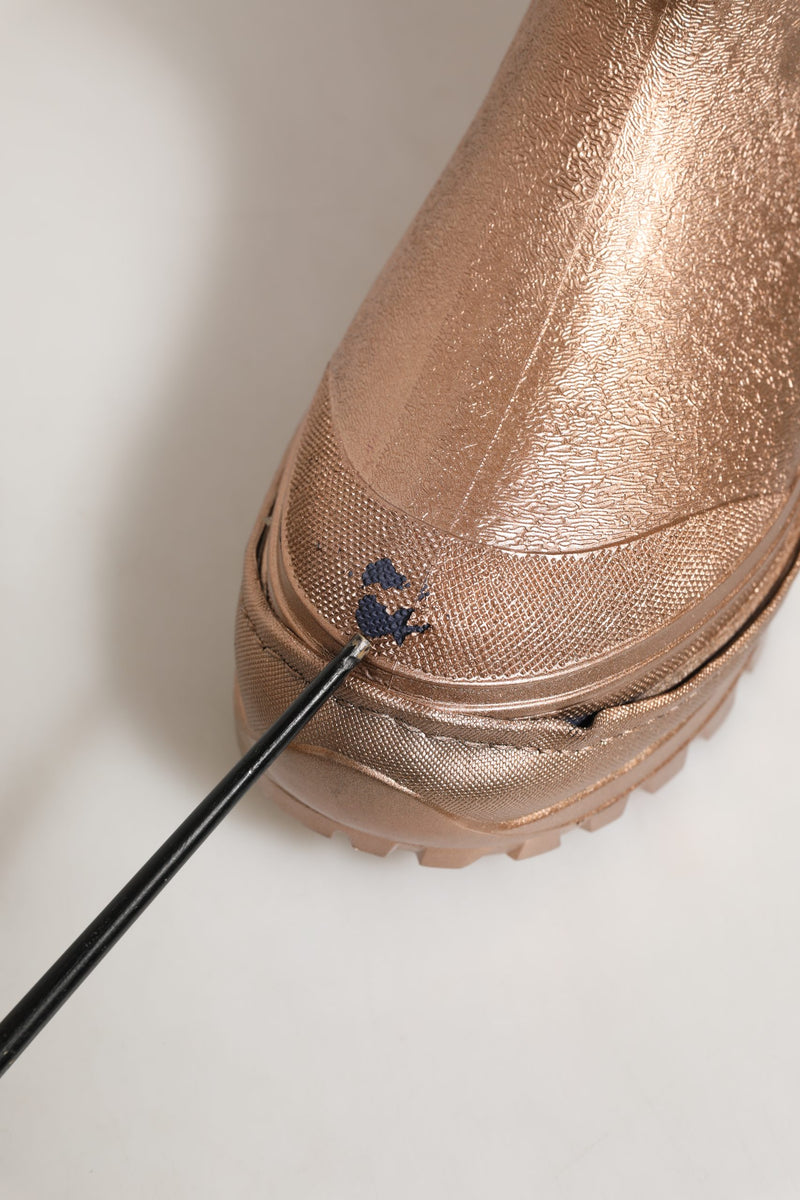 Dolce & Gabbana Rose Gold PVC Pull On Rain Boots for Men
