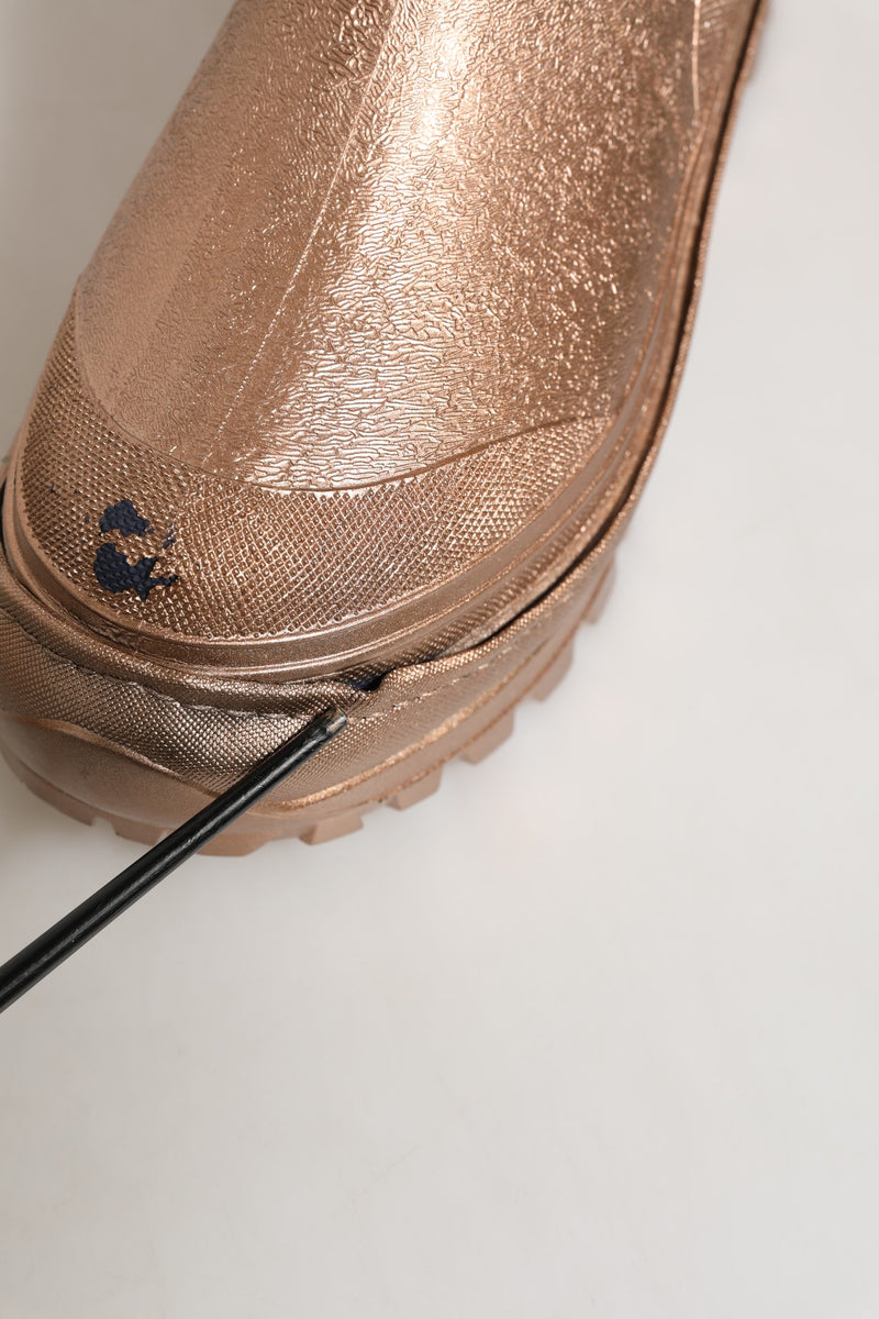 Dolce & Gabbana Rose Gold PVC Pull On Rain Boots for Men