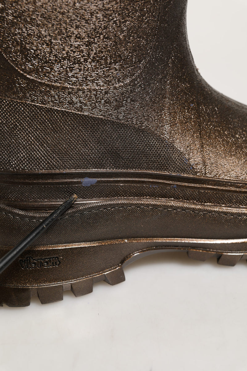Dolce & Gabbana Bronze PVC Pull On Rain Boots for Men