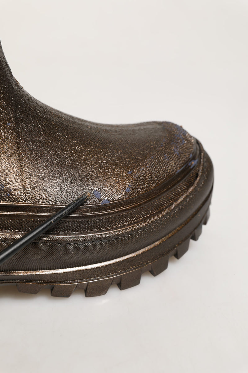 Dolce & Gabbana Bronze PVC Pull On Rain Boots for Men
