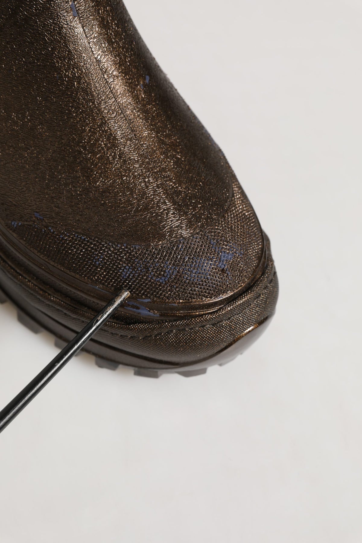 Dolce & Gabbana Bronze PVC Pull On Rain Boots for Men