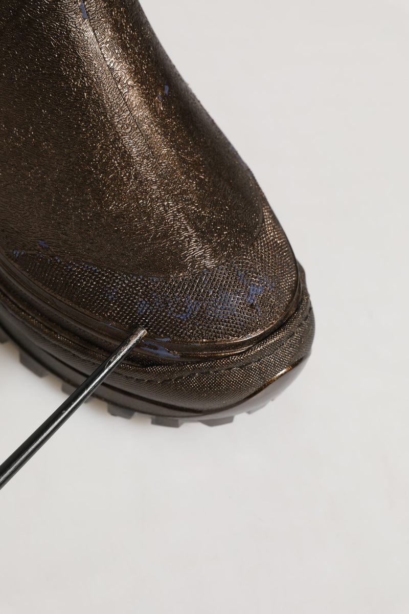 Dolce & Gabbana Bronze PVC Pull On Rain Boots for Men