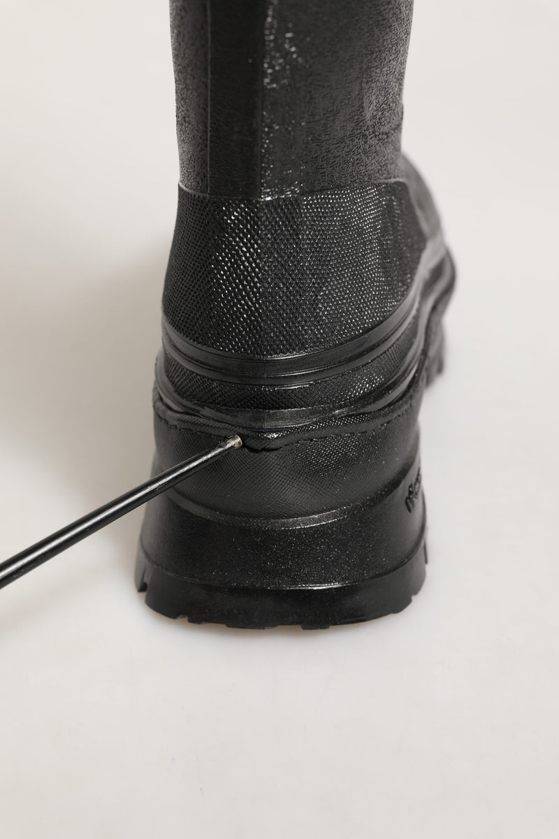 Dolce & Gabbana Black PVC Pull On Rain Boots for Men
