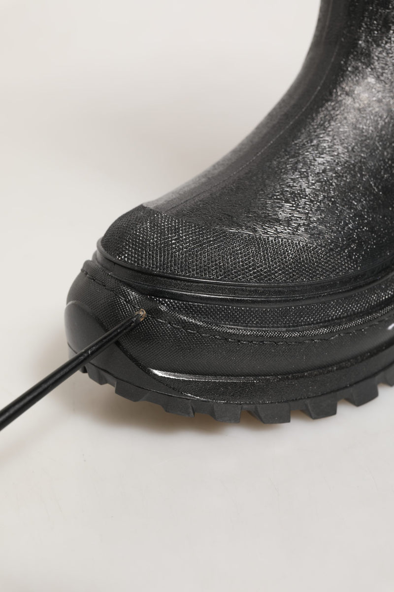 Dolce & Gabbana Black PVC Pull On Rain Boots for Men