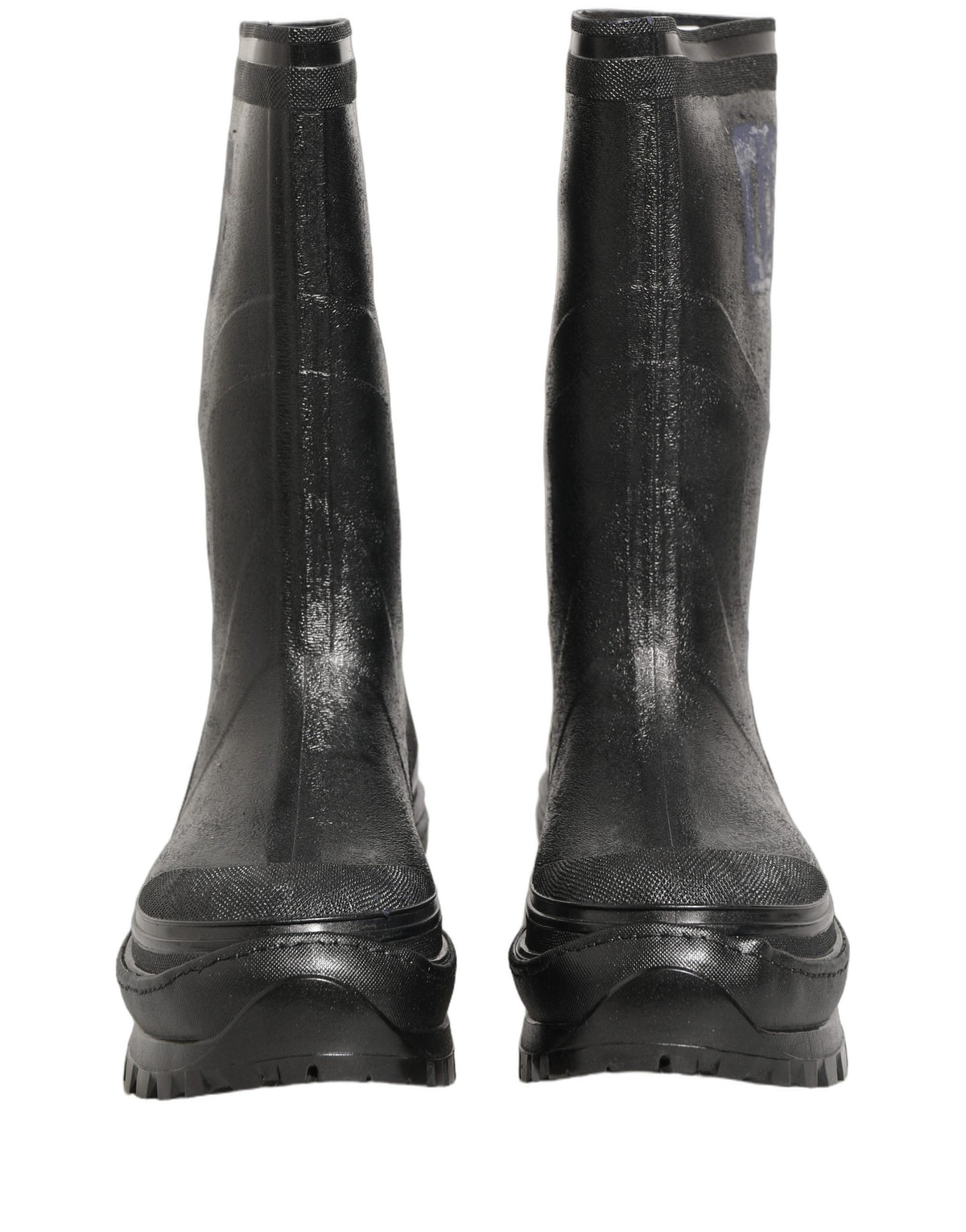 Dolce & Gabbana Black PVC Pull On Rain Boots for Men