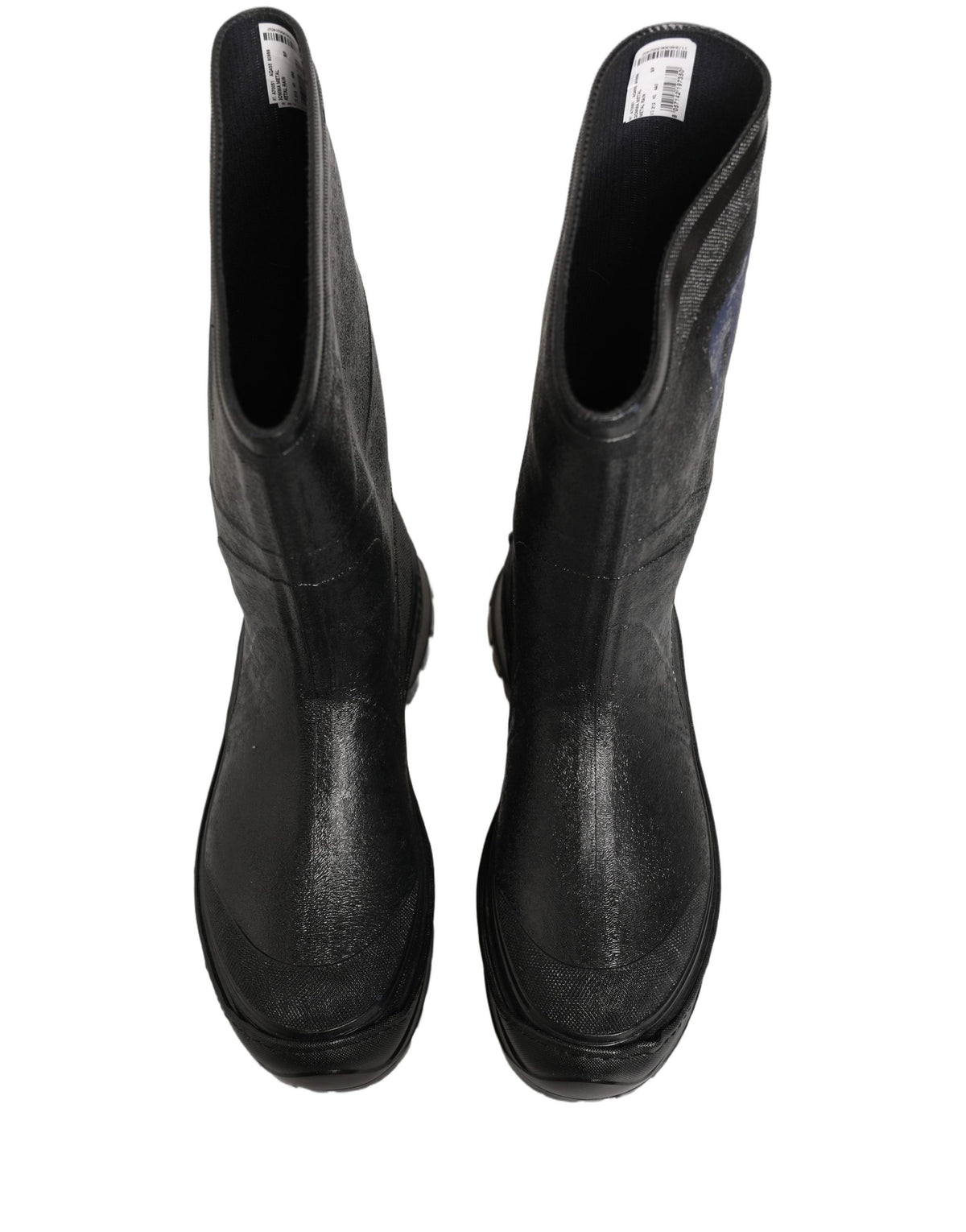Dolce & Gabbana Black PVC Pull On Rain Boots for Men