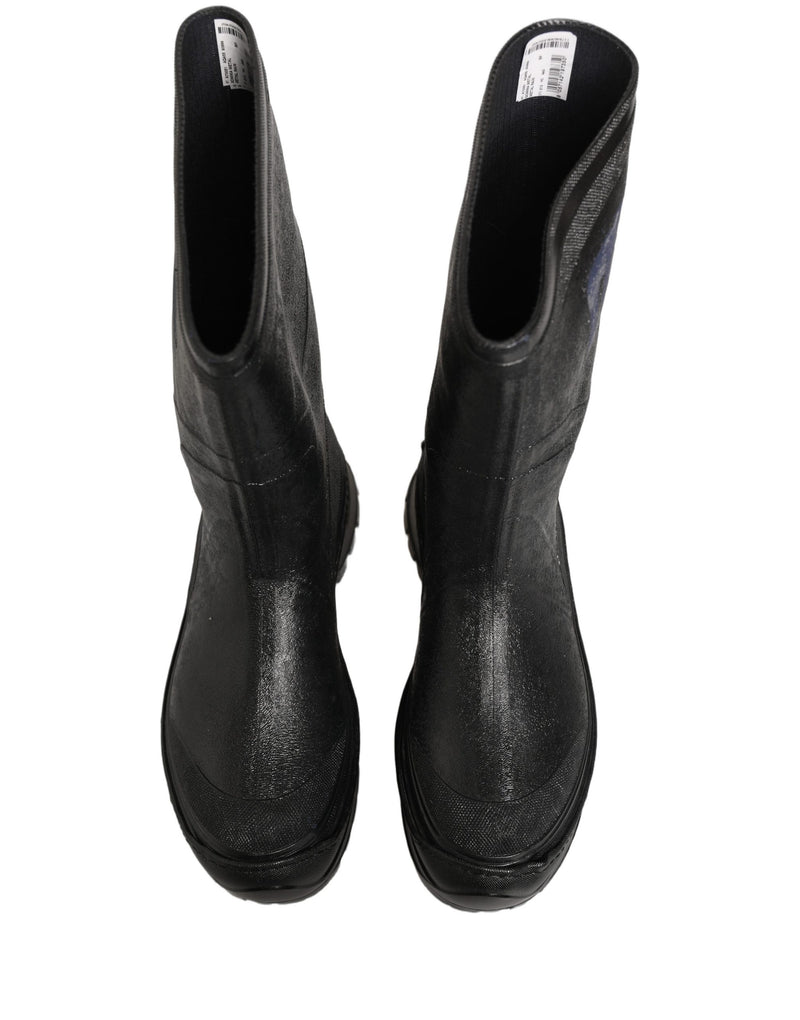 Dolce & Gabbana Black PVC Pull On Rain Boots for Men