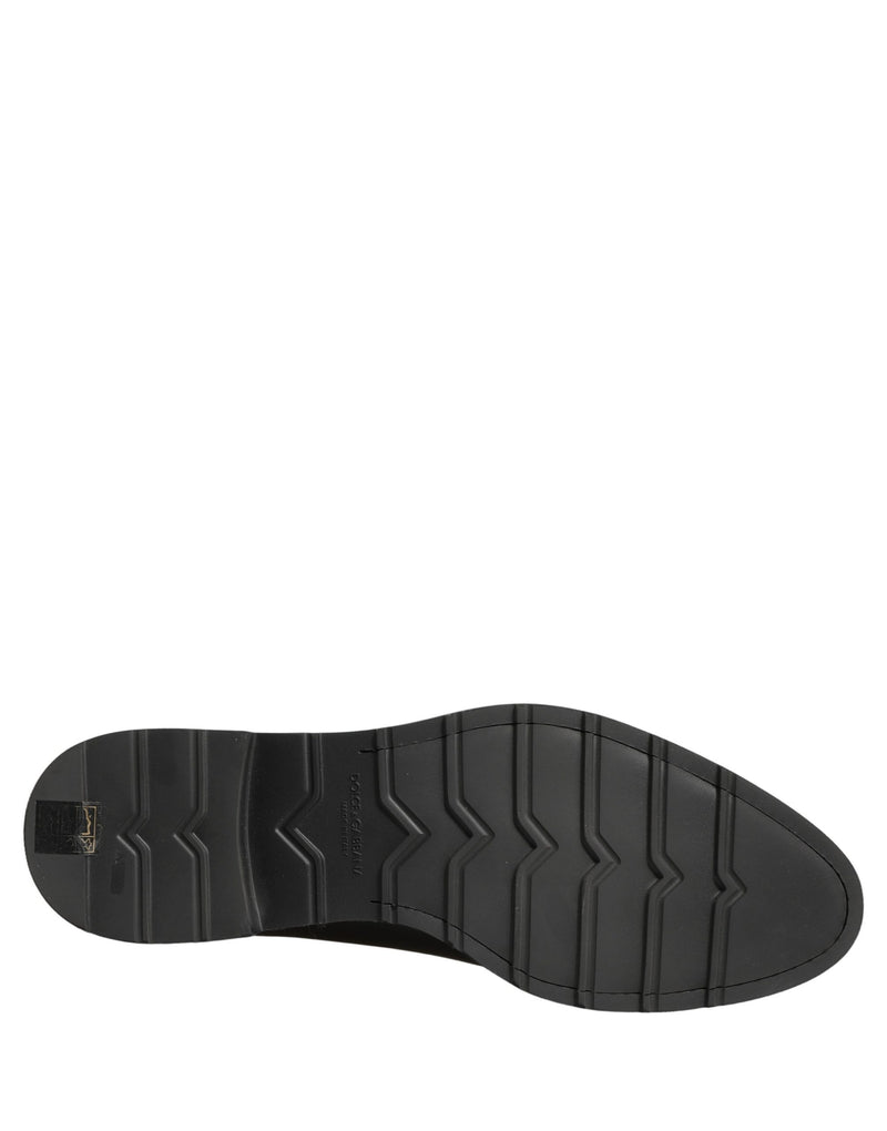 Dolce & Gabbana Black Leather Men Oxford Dress Shoes