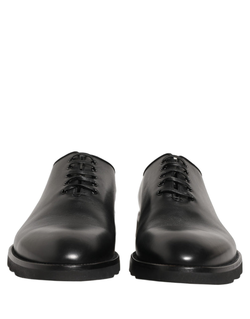 Dolce & Gabbana Black Leather Men Oxford Dress Shoes