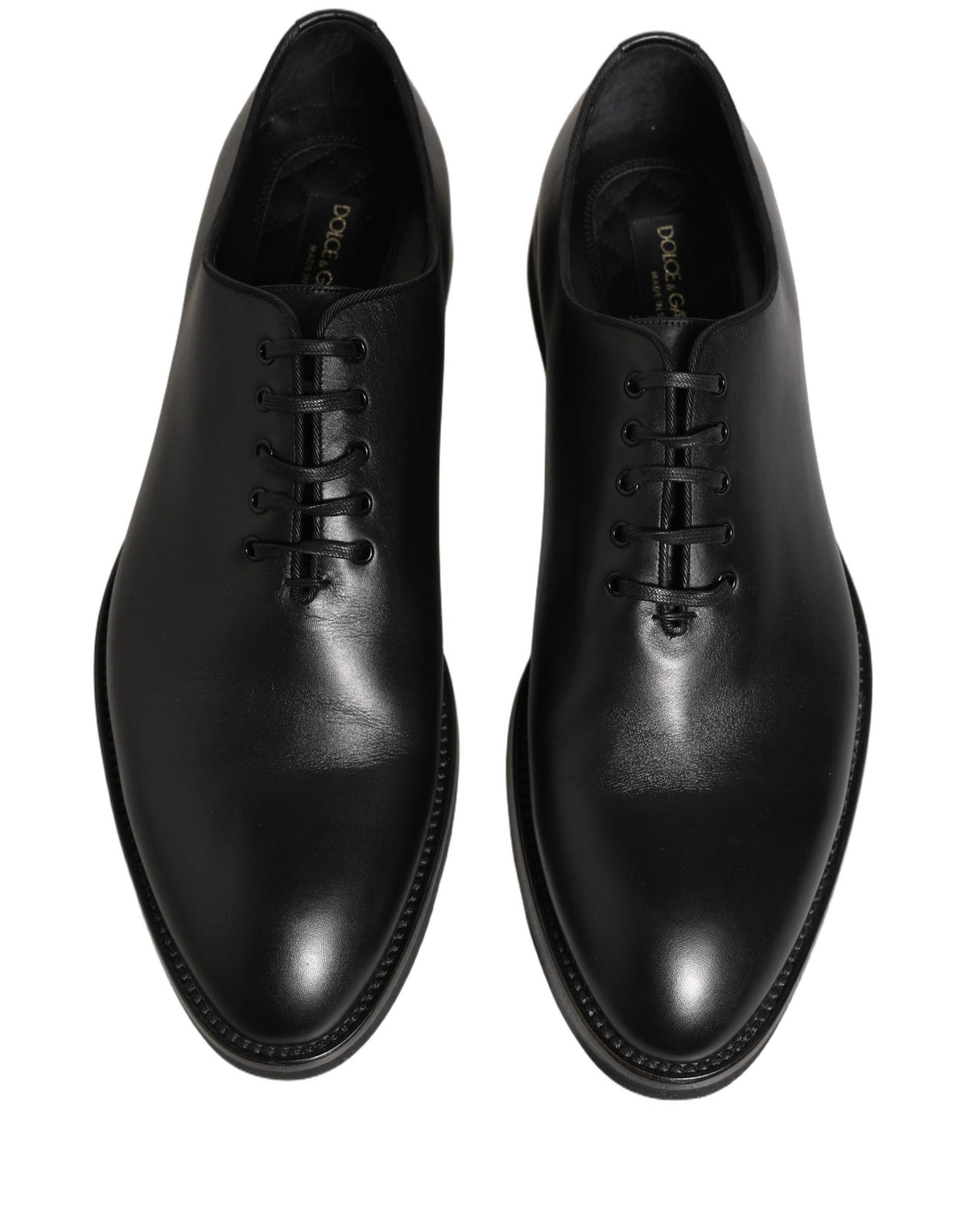 Dolce & Gabbana Black Leather Men Oxford Dress Shoes