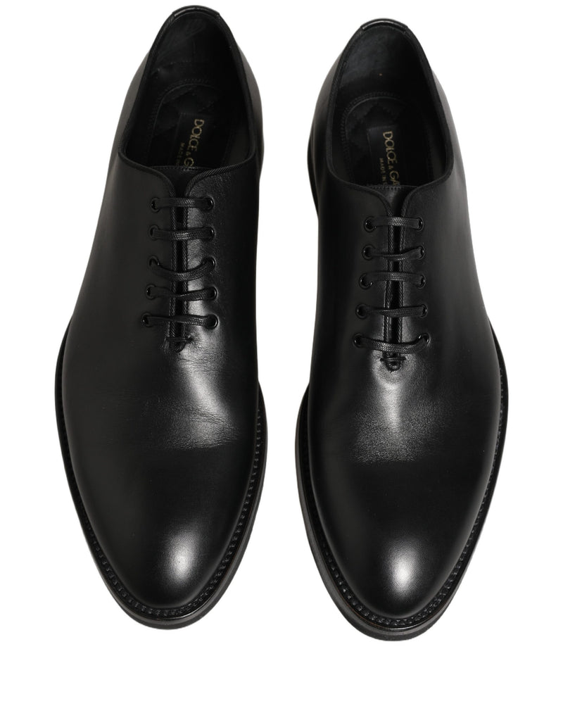 Dolce & Gabbana Black Leather Men Oxford Dress Shoes