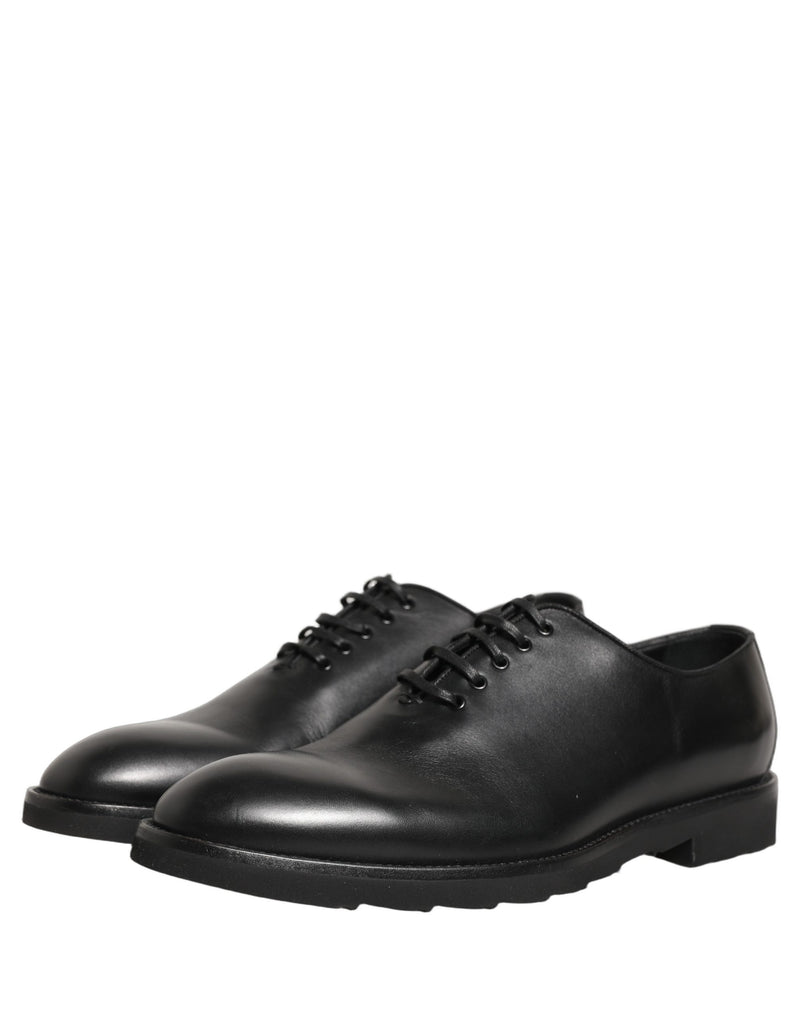 Dolce & Gabbana Black Leather Men Oxford Dress Shoes