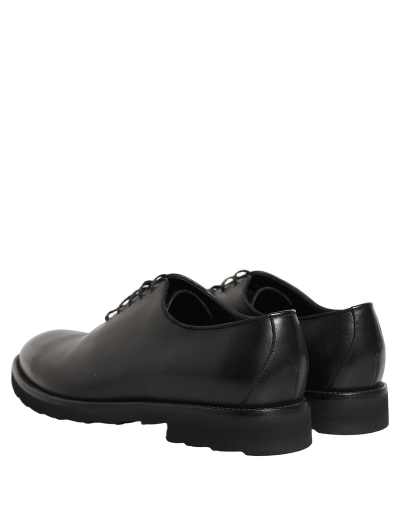 Dolce & Gabbana Black Leather Men Oxford Dress Shoes