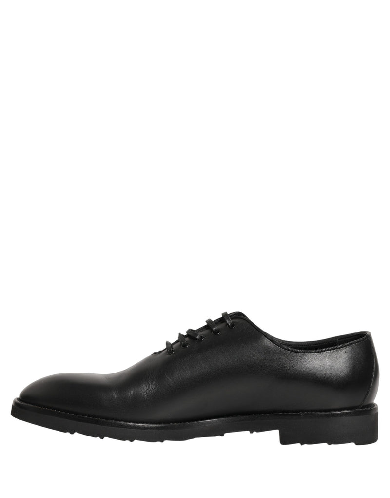 Dolce & Gabbana Black Leather Men Oxford Dress Shoes