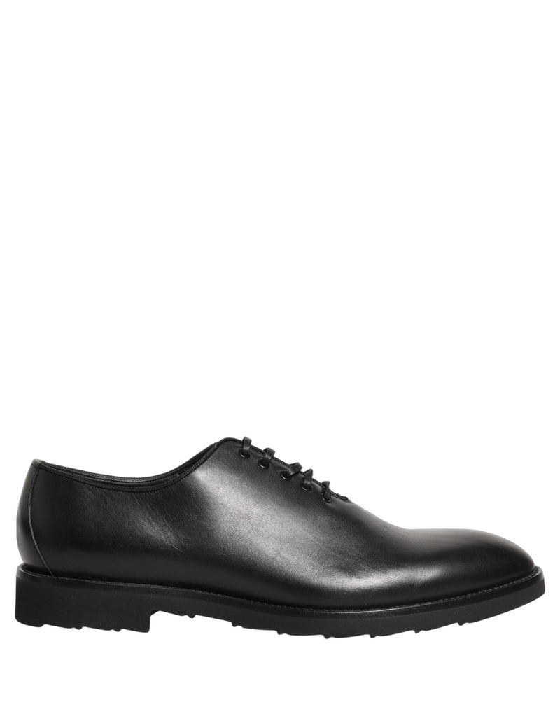 Dolce & Gabbana Black Leather Men Oxford Dress Shoes