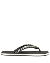 Dolce & Gabbana Black Embellished Rubber Flip Flops for Men