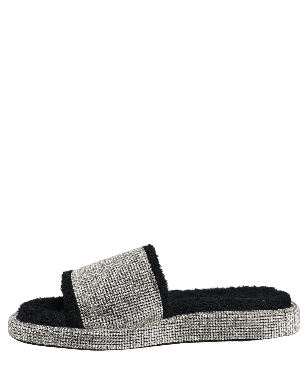 Dolce & Gabbana Black Crystal Embellished Platform Slides