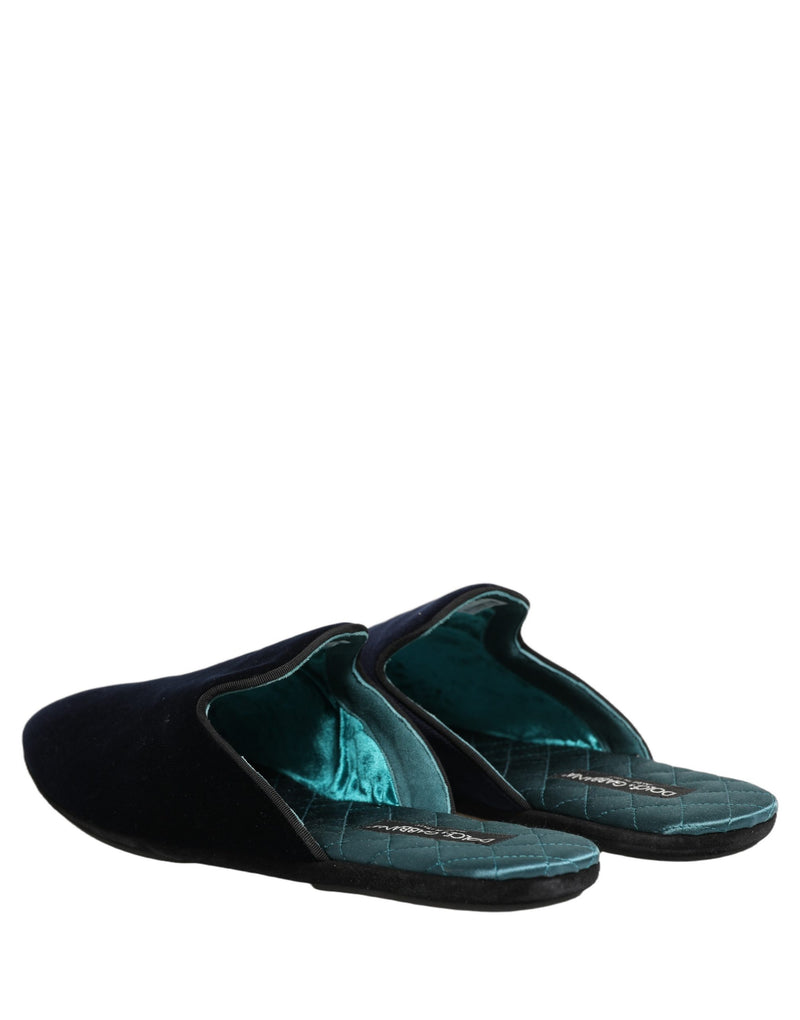 Dolce & Gabbana Dark Blue Suede Slides for Men