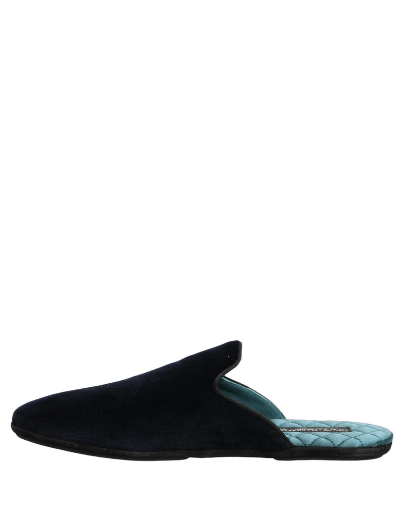 Dolce & Gabbana Dark Blue Suede Slides for Men