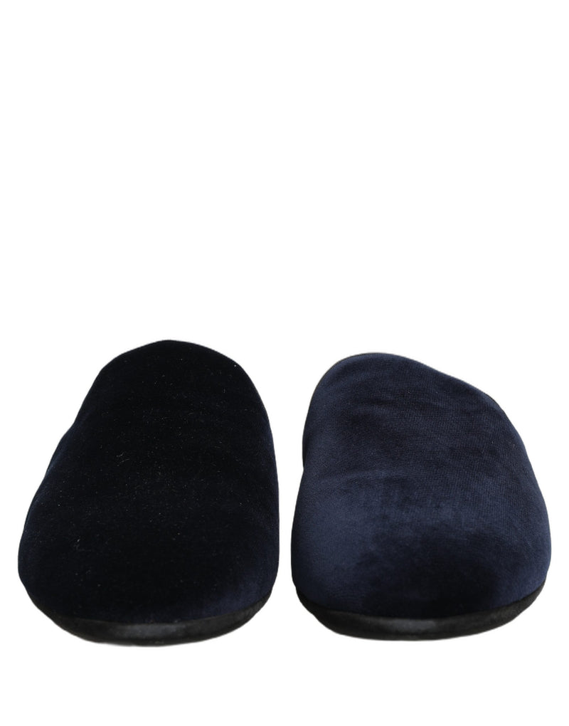 Dolce & Gabbana Dark Blue Suede Slides for Men