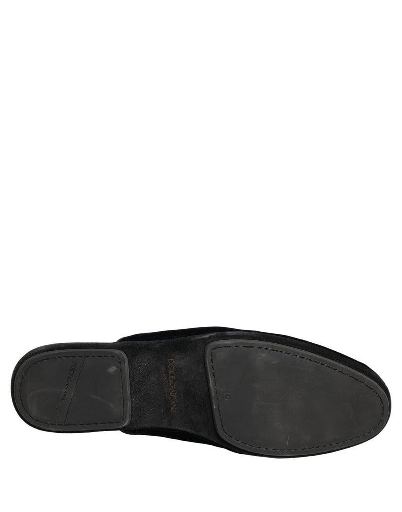 Dolce & Gabbana Dark Blue Suede Slides for Men