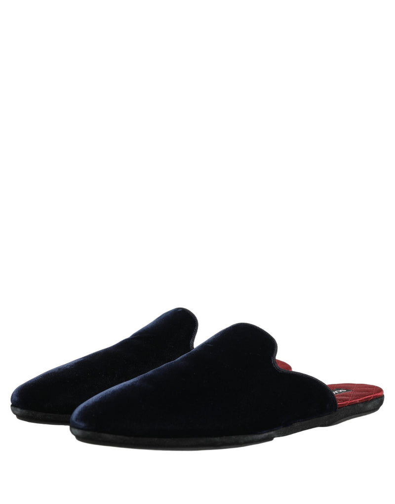 Dolce & Gabbana Dark Blue Suede Slides for Men