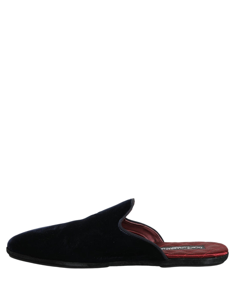 Dolce & Gabbana Dark Blue Suede Slides for Men