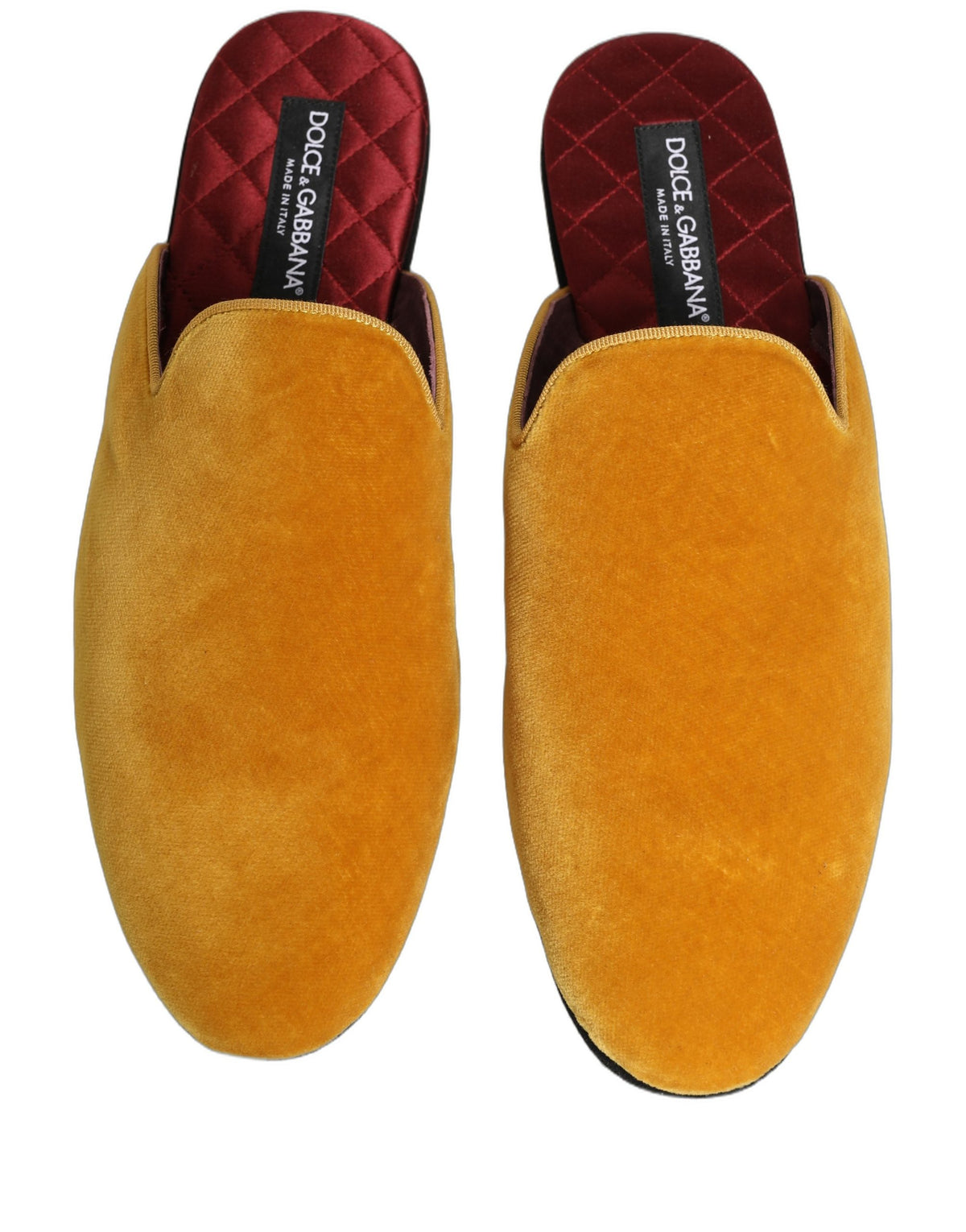 Dolce & Gabbana Yellow Suede Slides for Men