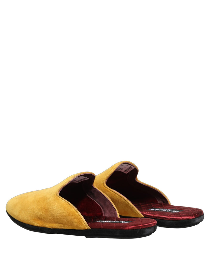Dolce & Gabbana Yellow Suede Slides for Men