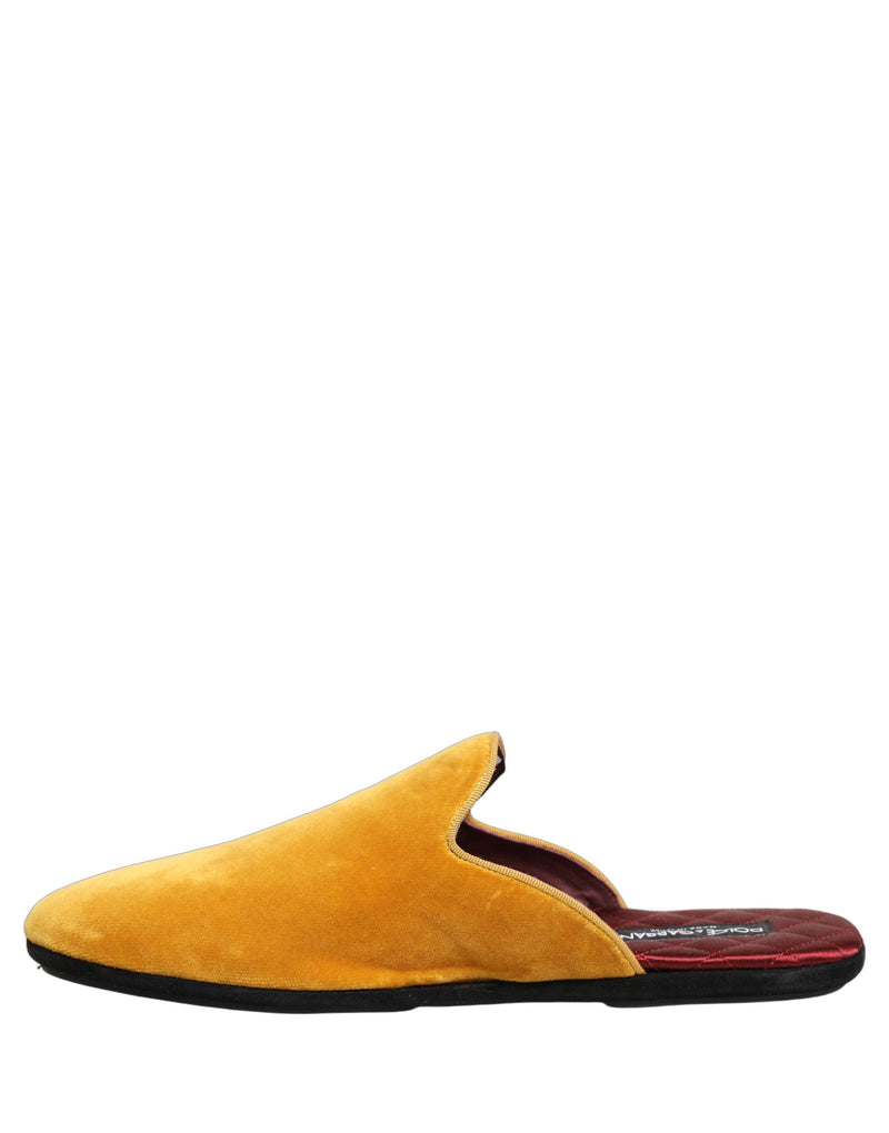 Dolce & Gabbana Yellow Suede Slides for Men