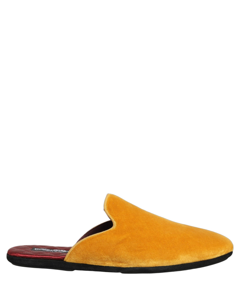 Dolce & Gabbana Yellow Suede Slides for Men