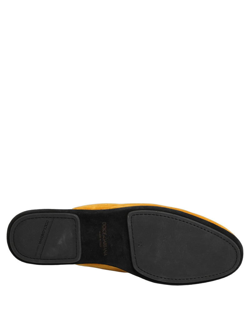 Dolce & Gabbana Yellow Suede Slides for Men