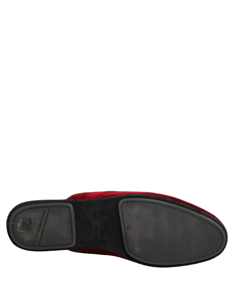 Dolce & Gabbana Red Suede Slides for Men
