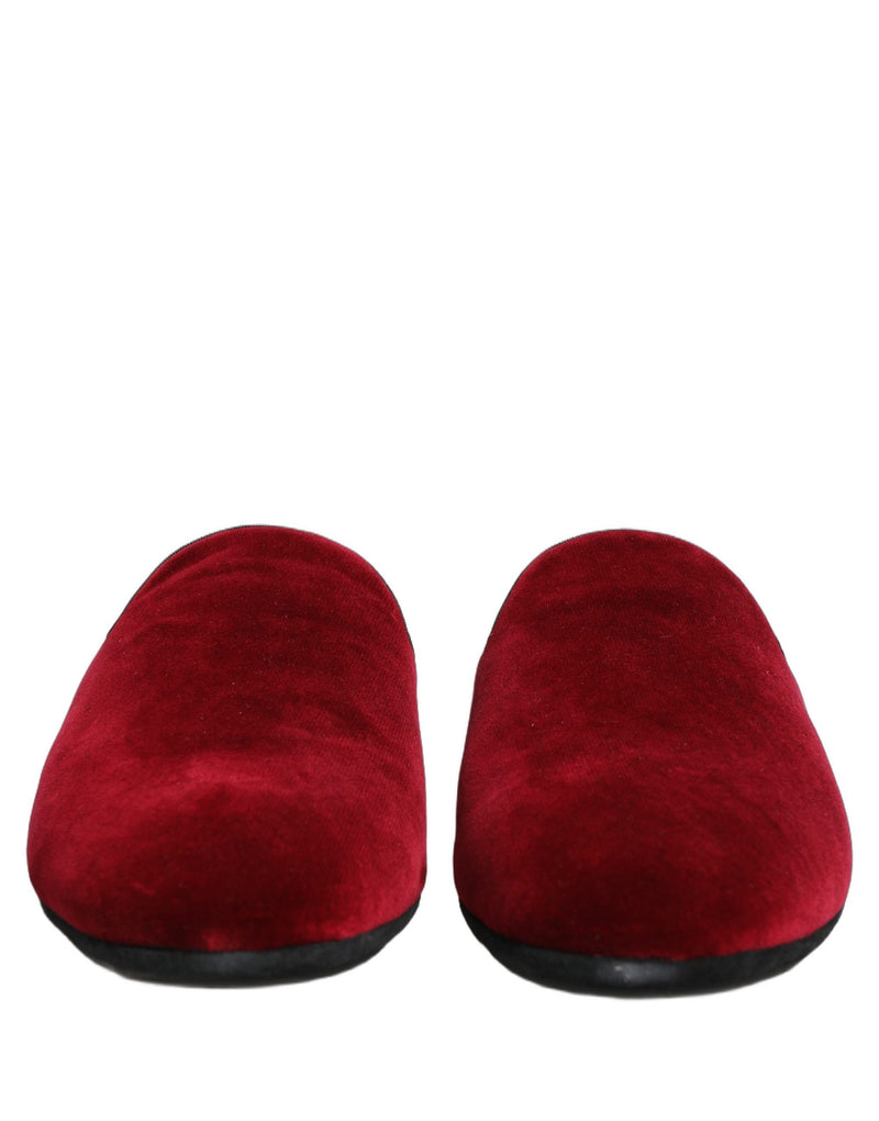 Dolce & Gabbana Red Suede Slides for Men