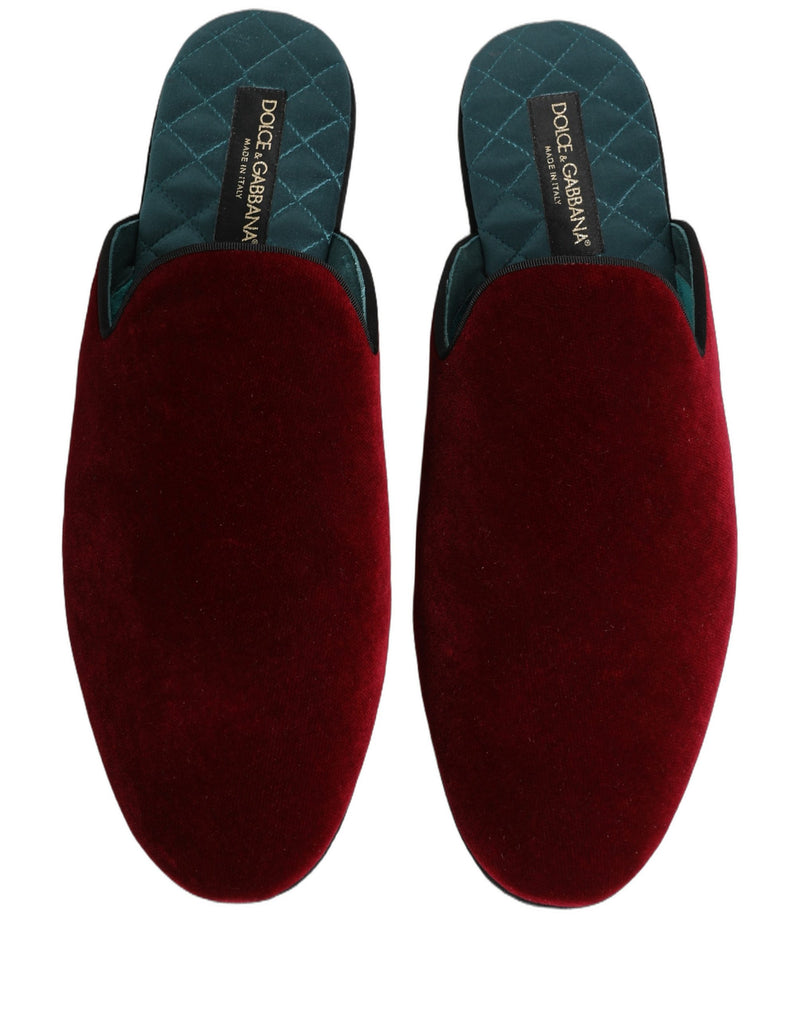 Dolce & Gabbana Red Suede Slides for Men