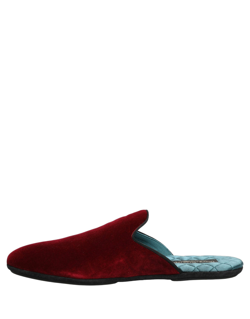 Dolce & Gabbana Red Suede Slides for Men