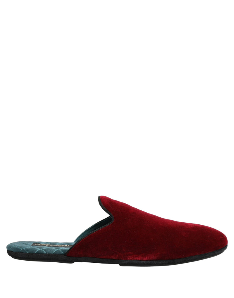 Dolce & Gabbana Red Suede Slides for Men