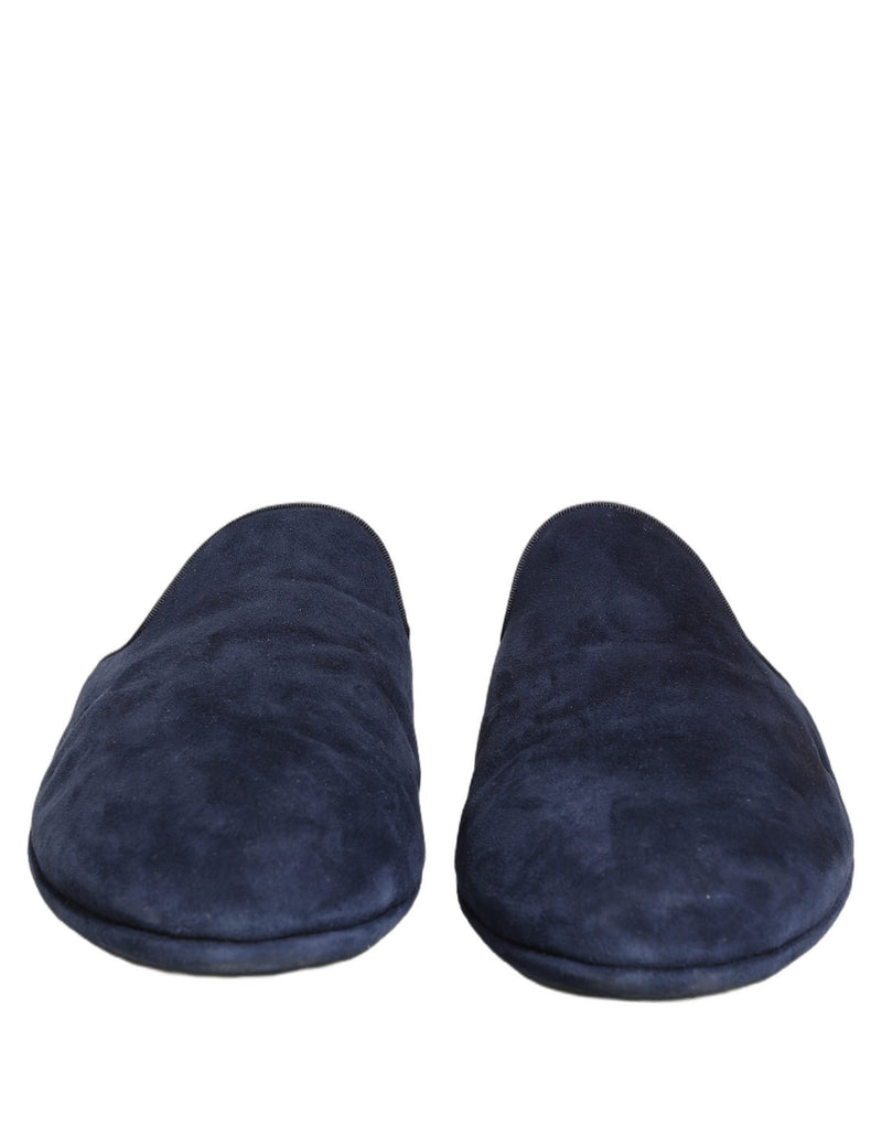 Dolce & Gabbana Blue Suede Slides for Men