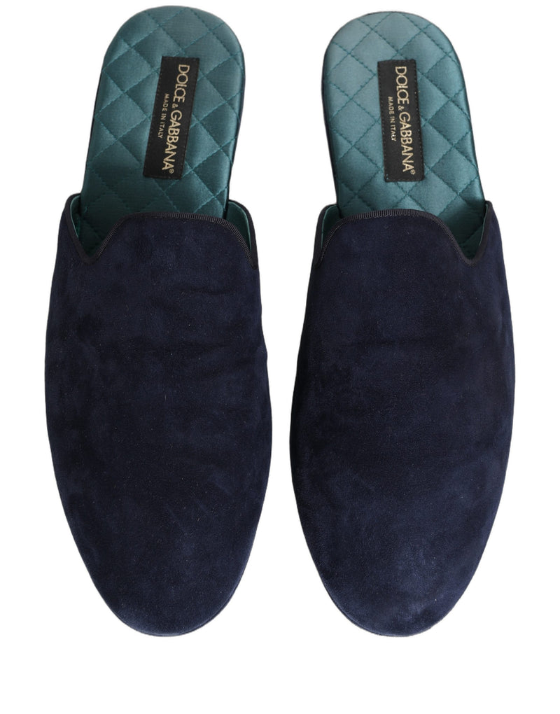 Dolce & Gabbana Blue Suede Slides for Men