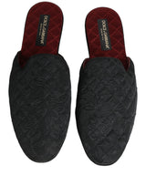 Dolce & Gabbana Black Floral Brocade Slides