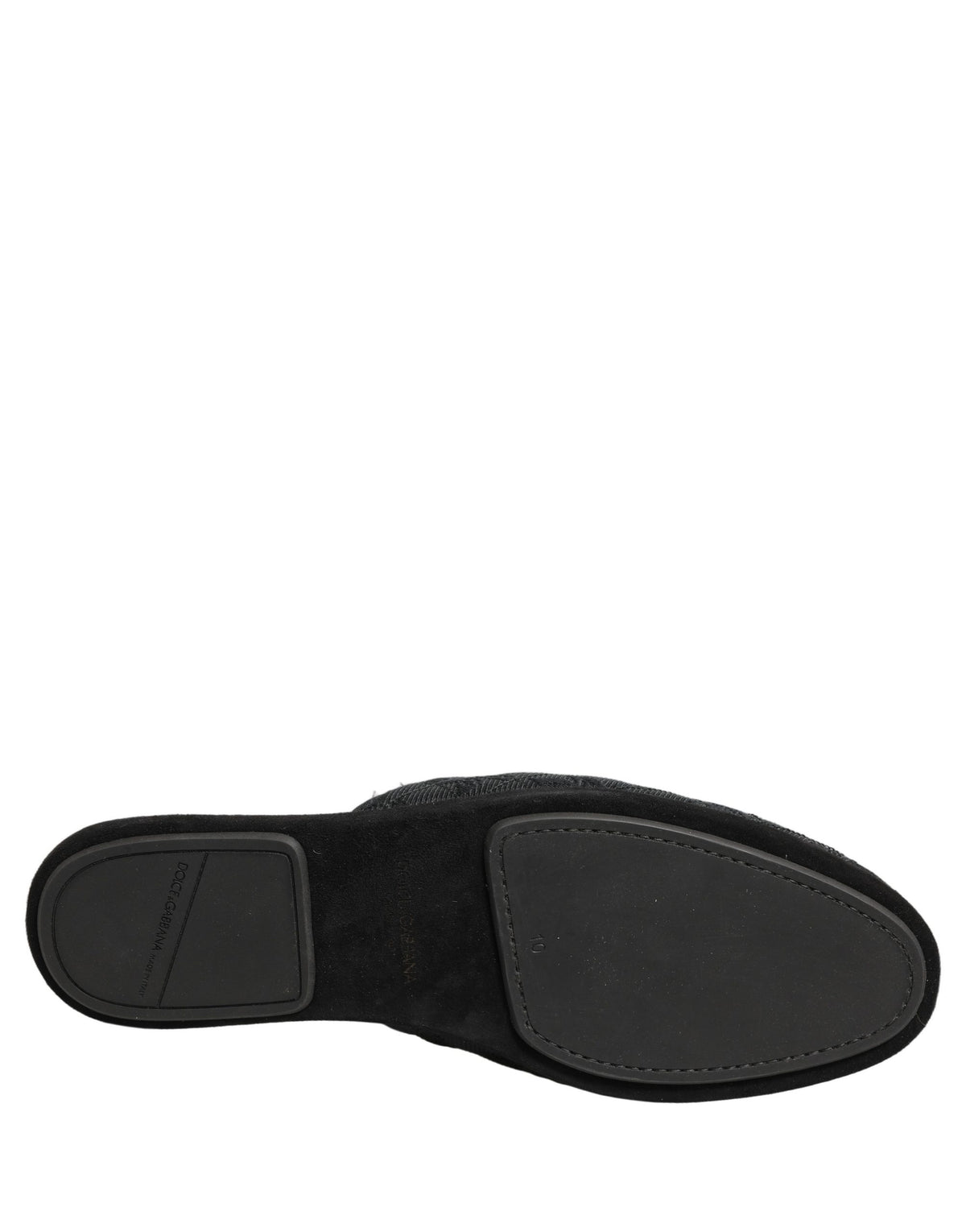 Dolce & Gabbana Black Floral Brocade Slides
