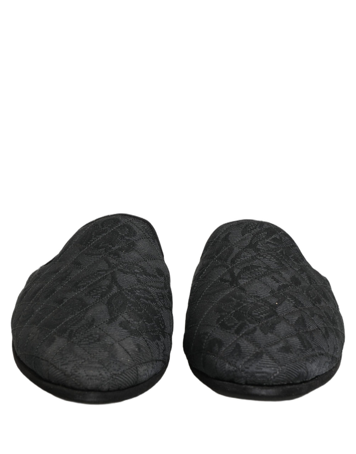 Dolce & Gabbana Black Floral Brocade Slides