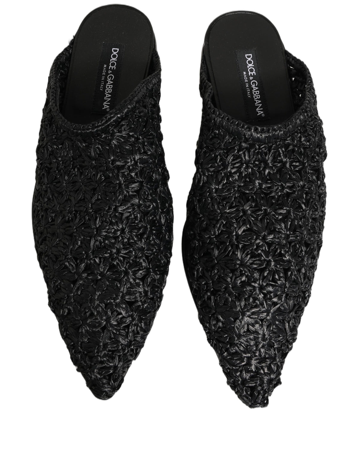Dolce & Gabbana Black Mules Slides for Men - Stylish Flats Shoes
