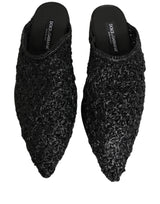 Dolce & Gabbana Black Mules Slides for Men - Stylish Flats Shoes