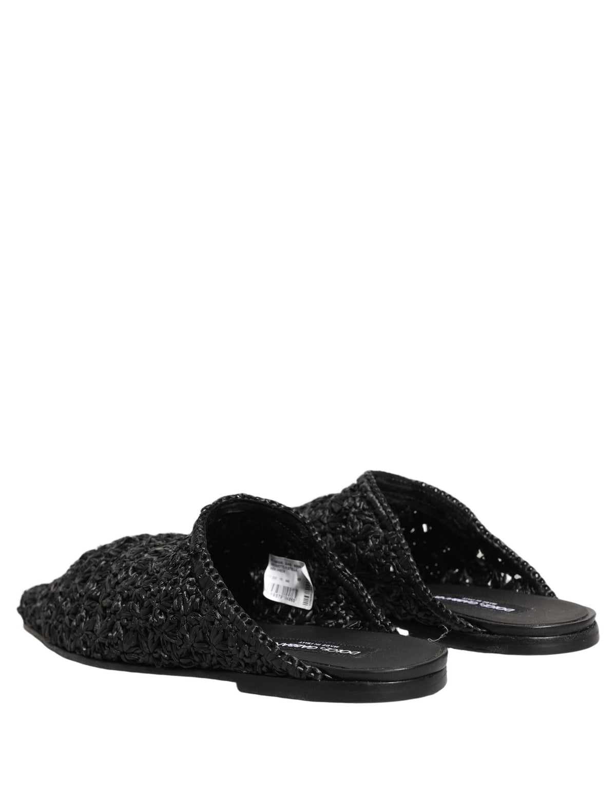 Dolce & Gabbana Black Mules Slides for Men - Stylish Flats Shoes