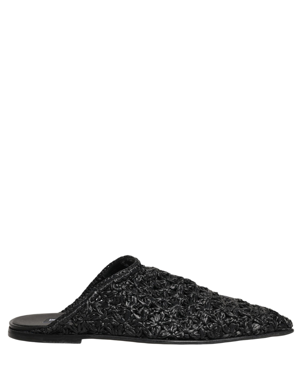 Dolce & Gabbana Black Mules Slides for Men - Stylish Flats Shoes