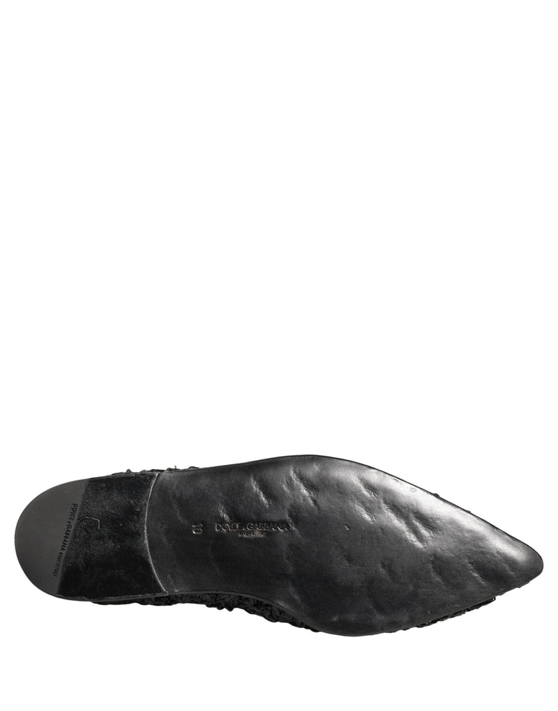 Dolce & Gabbana Black Mules Slides for Men - Luxury Flats Shoes