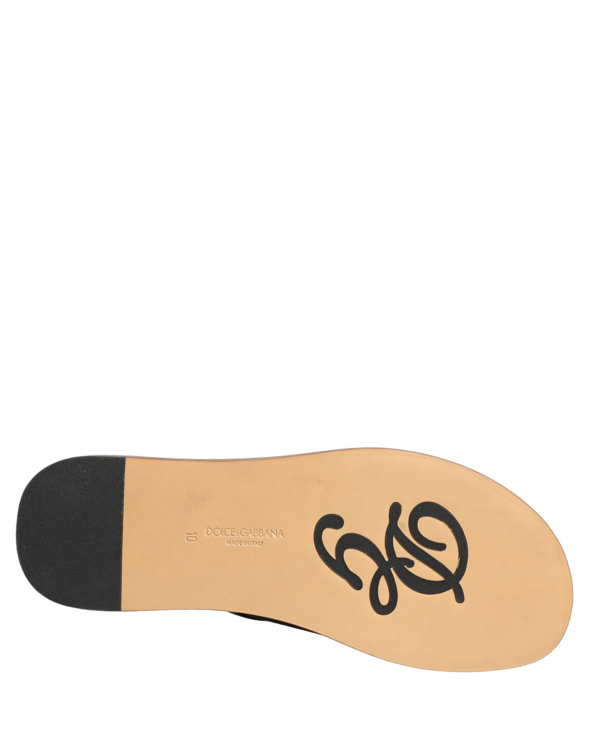 Dolce & Gabbana Slides en Cuir Noir pour Hommes
